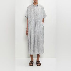 NWT TOUJOURS
Cotton Classic Gathered Dress - Gray